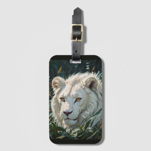 Spirit Lion _ Rare White Lion Luggage Tag