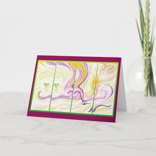 Spirit Love Abstract Art Greeting Card (Front)