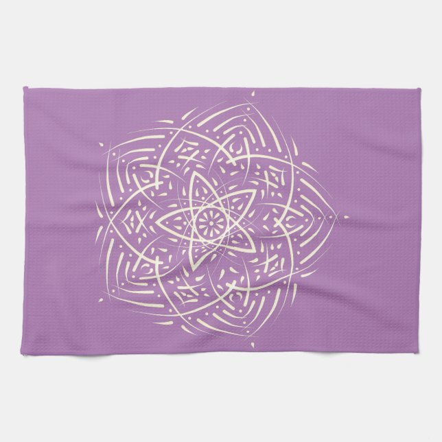 Spirit Mandala Elfenbein Lavendel Kitchen Towel (Horizontal)