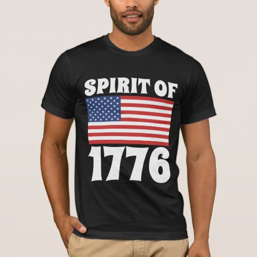 SPIRIT OF 1776 PATRIOTIC BLACK T_SHIRTS