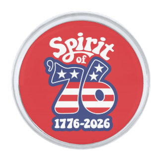 Spirit of 76 - Groovy USA 250 - 1776-2026 Silver Finish Lapel Pin