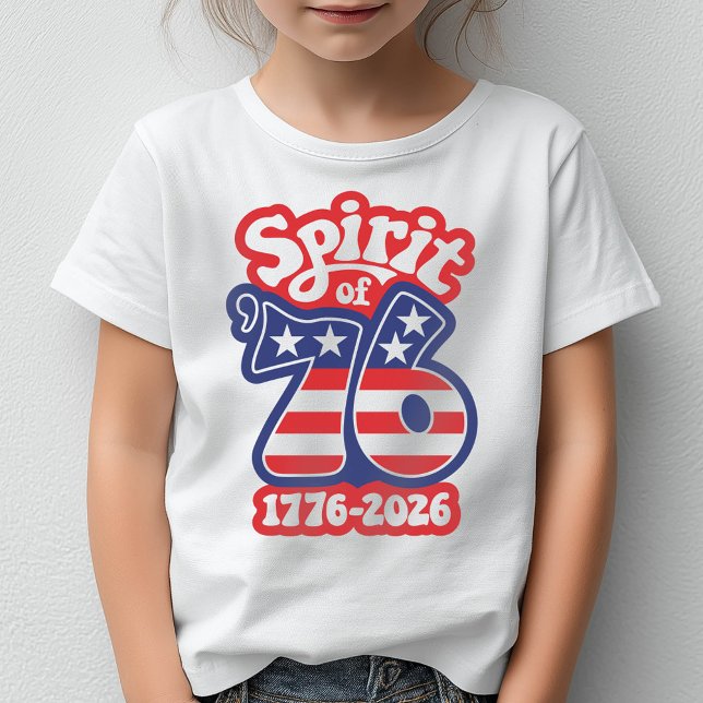 Spirit of 76 - Groovy USA 250 - 1776-2026 T-Shirt (Spirit of 76 Tshirt - 1776-2026)