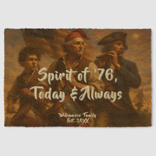 Spirit of ’76 Welcome•1776–2026 Personalized Entry Fiber Doormat