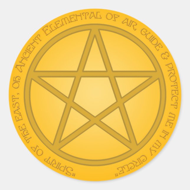 Spirit of Air Pentacle Classic Round Sticker (Front)