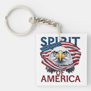 Spirit of America American Flag Patriotic Keychain