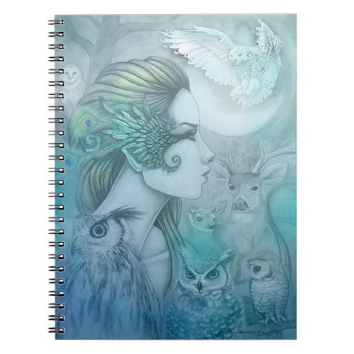 Spirit of Artemis Goddess Diana Fantasy Art Notebook