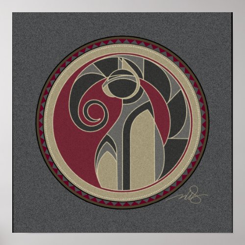 Spirit Of Cat gray background Poster