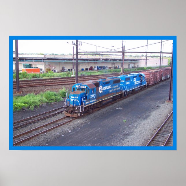 Spirit of Conrail - GP38 - PRR #2943 in Blue Paint Poster (Front)