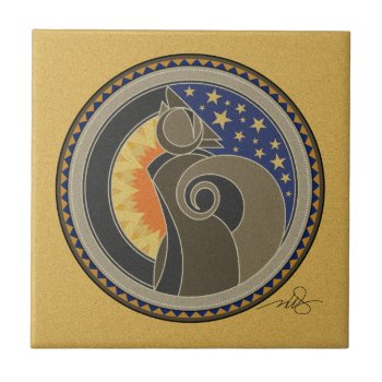 Spirit Of Coyote On Yellow Tile by ArtDivination at Zazzle