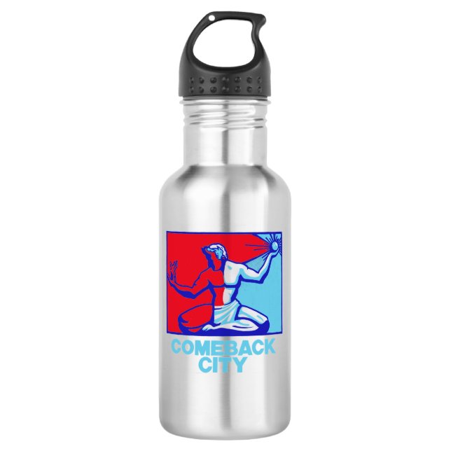 Spirit of Detroit "Hope" (18 oz), Stainless Steel Water Bottle (Front)