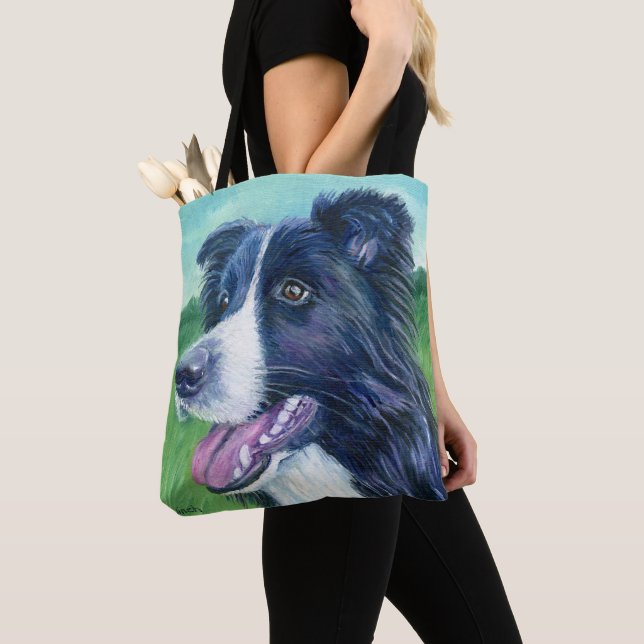 Spirit of Dog | Border Collie Tote Bag (Close Up)