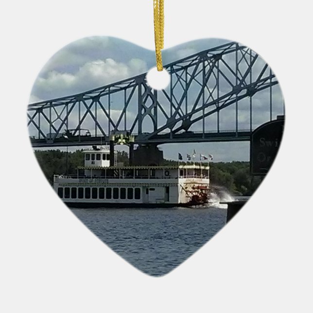 Spirit of Dubuque Steamboat Ceramic Ornament (Front)