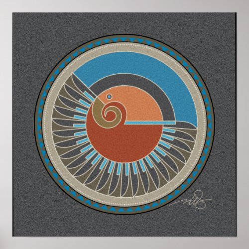 Spirit Of Eagle gray background Poster