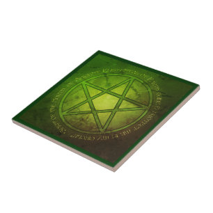 Spirit of Earth Pentacle Ceramic Tile
