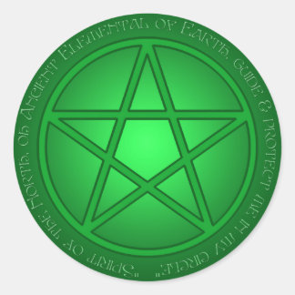 Spirit of Earth Pentacle Classic Round Sticker