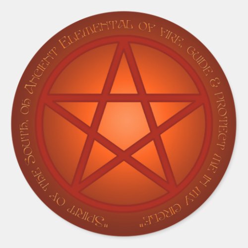 Spirit of Fire Pentacle Classic Round Sticker