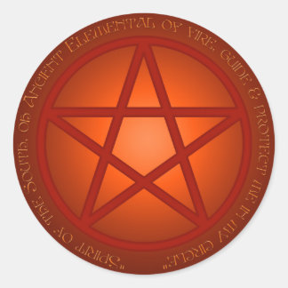 Spirit of Fire Pentacle Classic Round Sticker