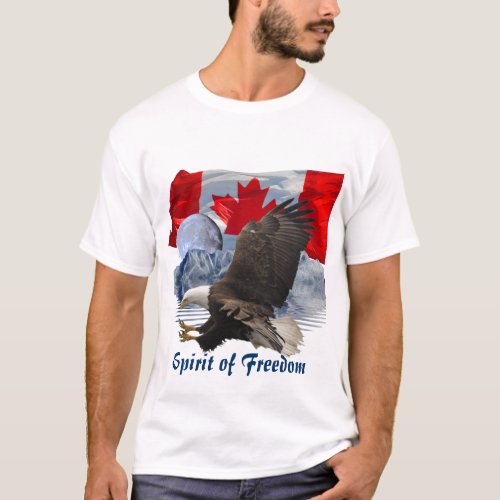 SPIRIT of FREEDOM Bald Eagle Moon  Mountains Art T_Shirt