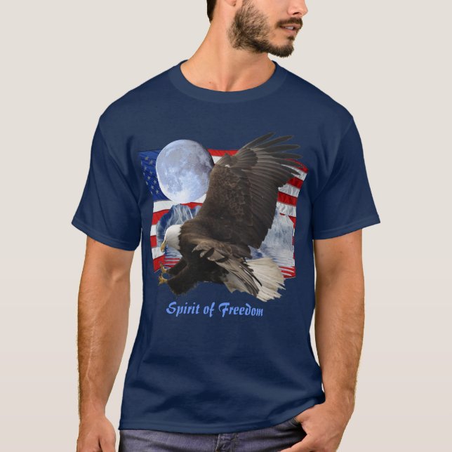 SPIRIT of FREEDOM Bald Eagle Wildlife Apparel T-Shirt (Front)
