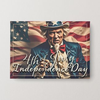 Spirit of Freedom in Red, White and Blue Button