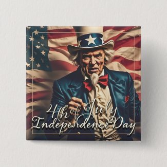 Spirit of Freedom in Red, White and Blue Button
