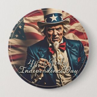 Spirit of Freedom in Red, White and Blue Button