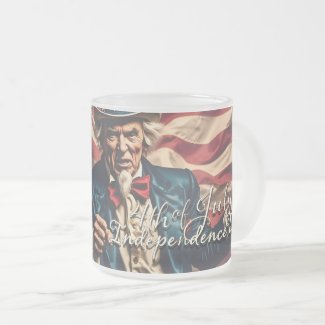Spirit of Freedom in Red, White and Blue Frosted Glass Coffee Mug