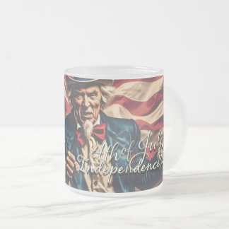 Spirit of Freedom in Red, White and Blue Frosted Glass Coffee Mug