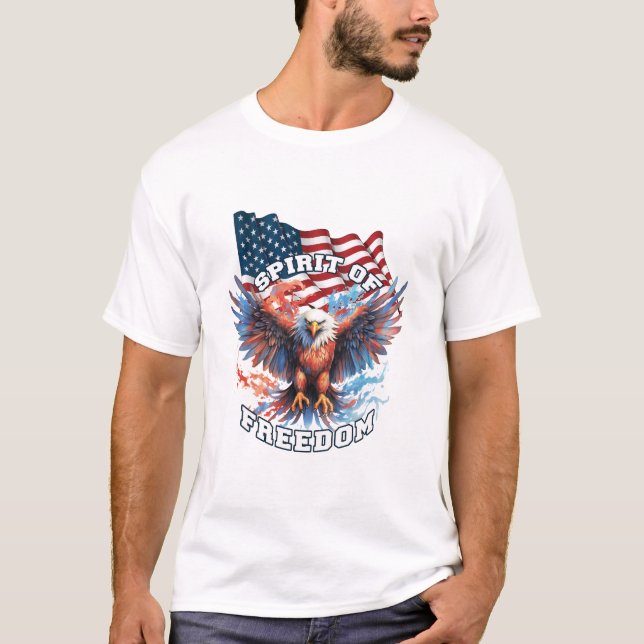 Spirit Of Freedom Men White T-Shirt (Front)