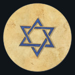 Spirit of Hanukkah modern star of david Classic Round Sticker<br><div class="desc">Spirit of Hanukkah modern star of david</div>