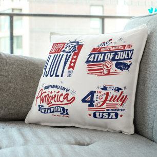 Spirit of Independence: 4th of July Celebration Throw Pillow