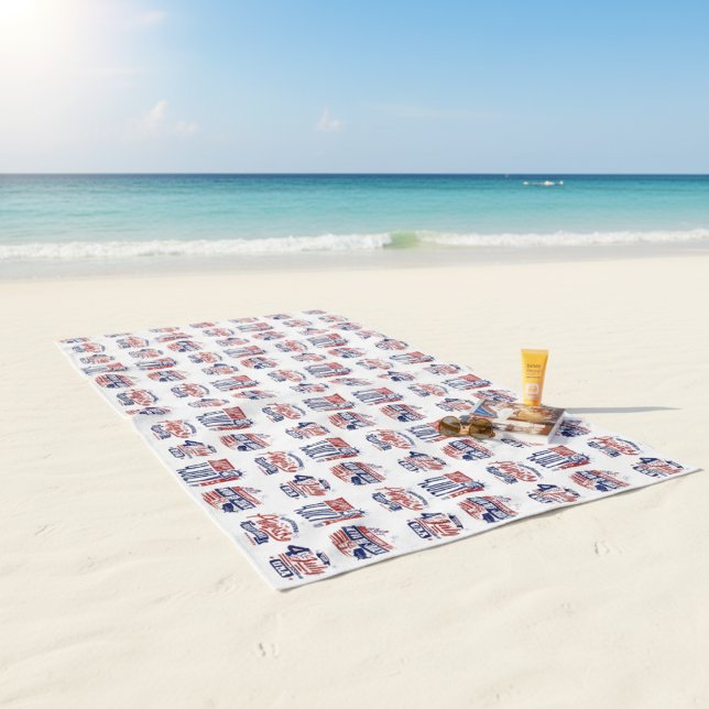 Spirit of Independence Fourth of July  Beach Towel (Spirit of Independence Fourth of July Beach Towel)