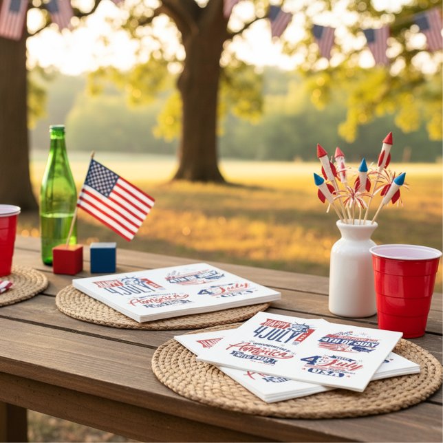 Spirit of Independence Fourth of July  Napkins (Spirit of Independence Fourth of July Napkins)