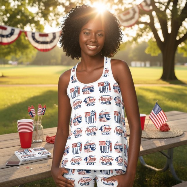 Spirit of Independence Fourth of July  Tank Top (Spirit of Independence Fourth of July Leggings)
