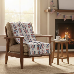 Spirit of Independence Fourth of July Throw Blanket