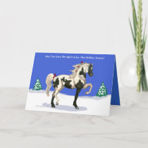 Spirit of Joy Arabian Pinto Horse Christmas Card