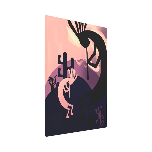 Spirit of Kokopelli Desert Landscape Earthtone 2 Metal Print (3/4)