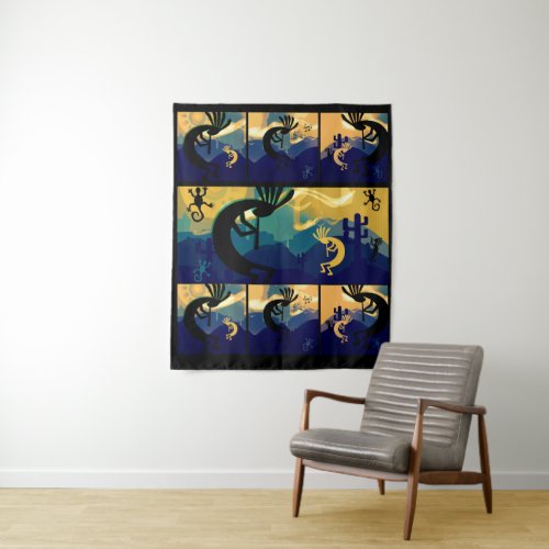 Spirit of Kokopelli Desert Landscape Medium Tapestry