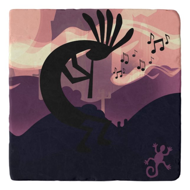 Spirit of Kokopelli Desert Landscape  Trivet (Front)