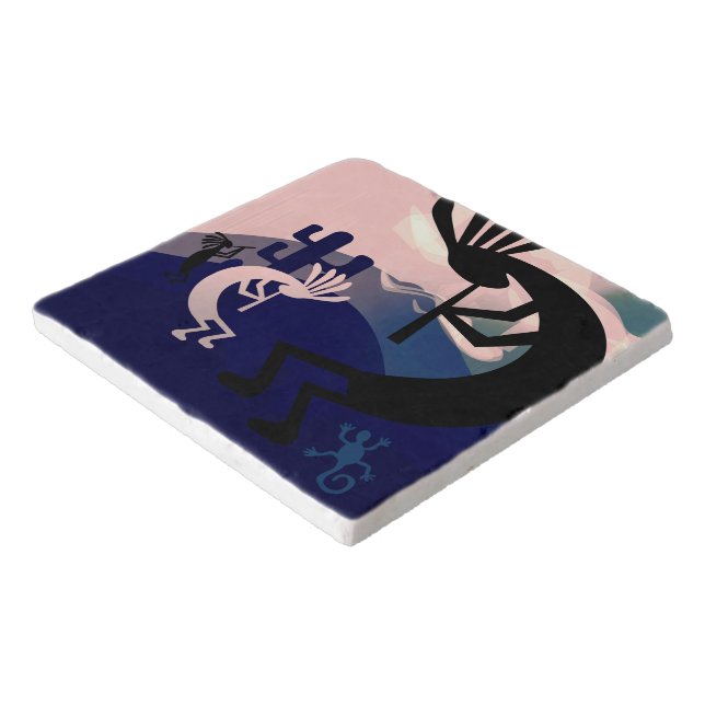 Spirit of Kokopelli Desert Landscape Twilight 2 Trivet (Corner)