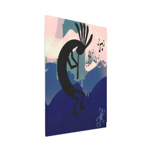 Spirit of Kokopelli Desert Landscape Twilight 3 Metal Print