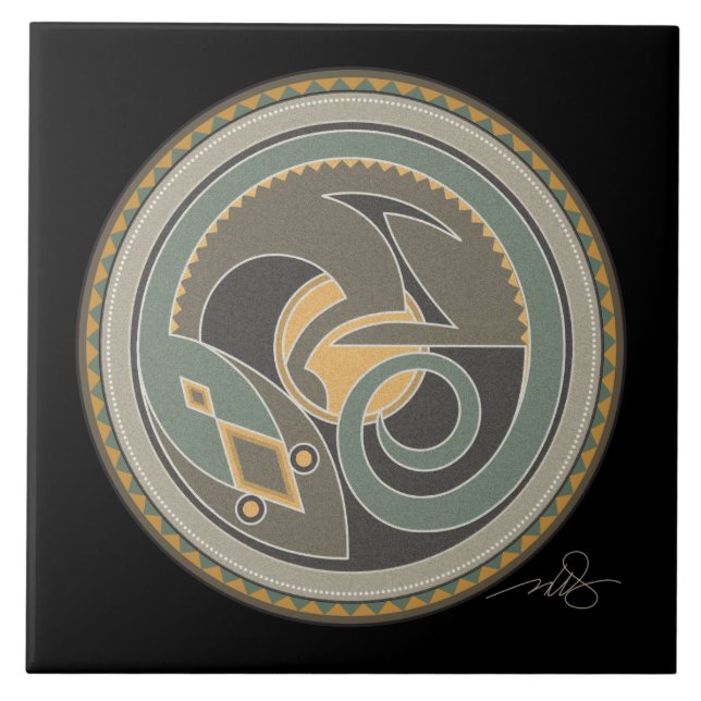 Spirit Of Lizard Ceramic Tile (Front)