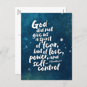 Spirit of Love NO FEAR Christian Faith Jesus God Holiday Postcard