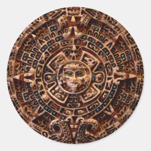 Spirit of Mexico  Peru Mayan Incan Design Classic Round Sticker
