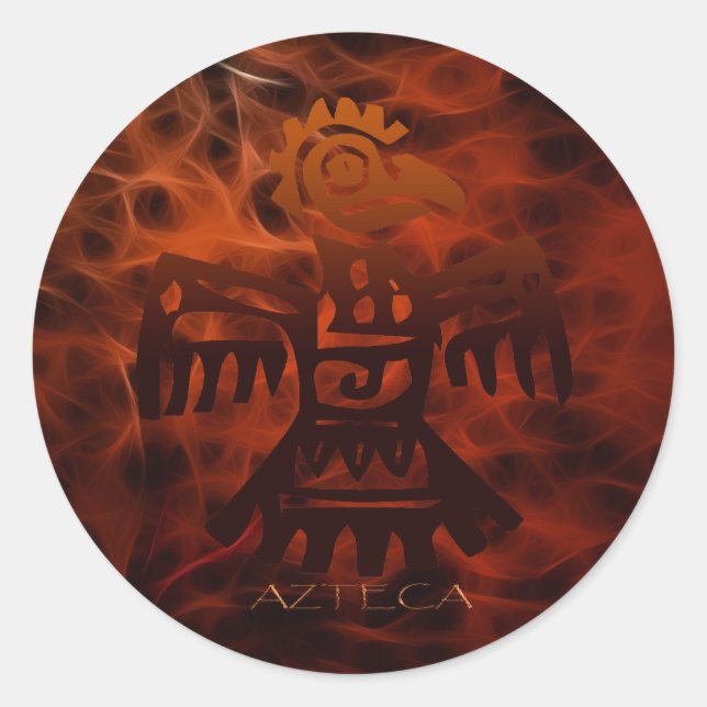 Spirit of Mexico & Peru, Mayan Incan Design Classic Round Sticker (Front)