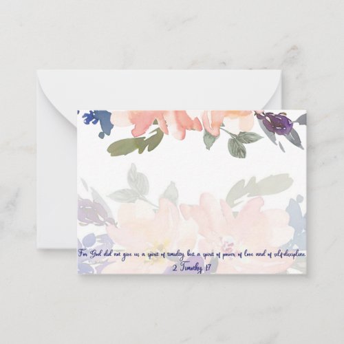 Spirit of power watercolor floral Christian Note C