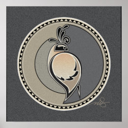 Spirit Of Quail gray background Poster