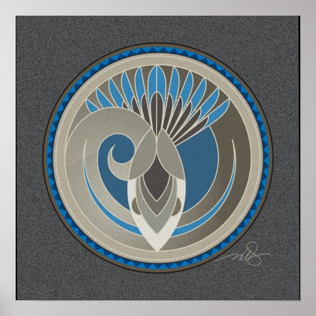 Spirit Of Sky Snake gray background Poster (Front)