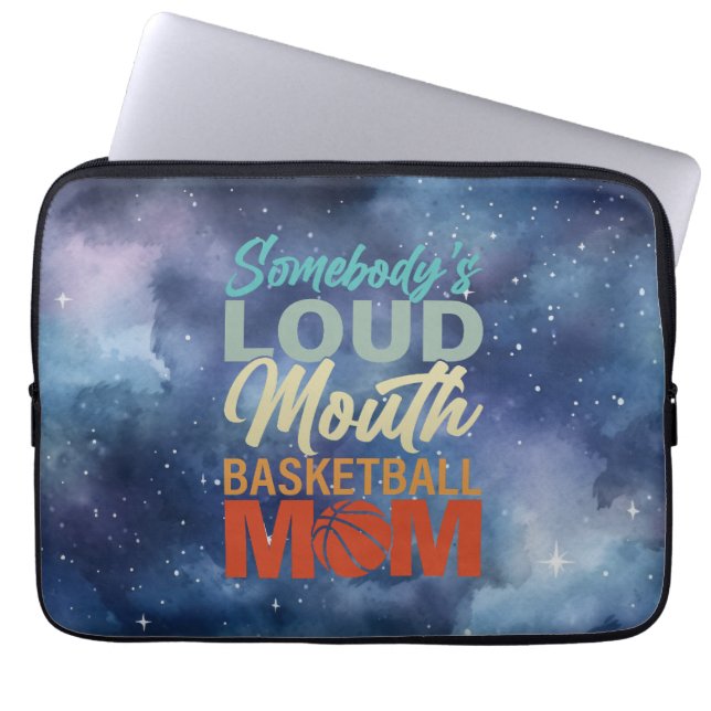 Spirit of Somebody's Loud Mouth Basketball Mom Laptop Sleeve (Front)