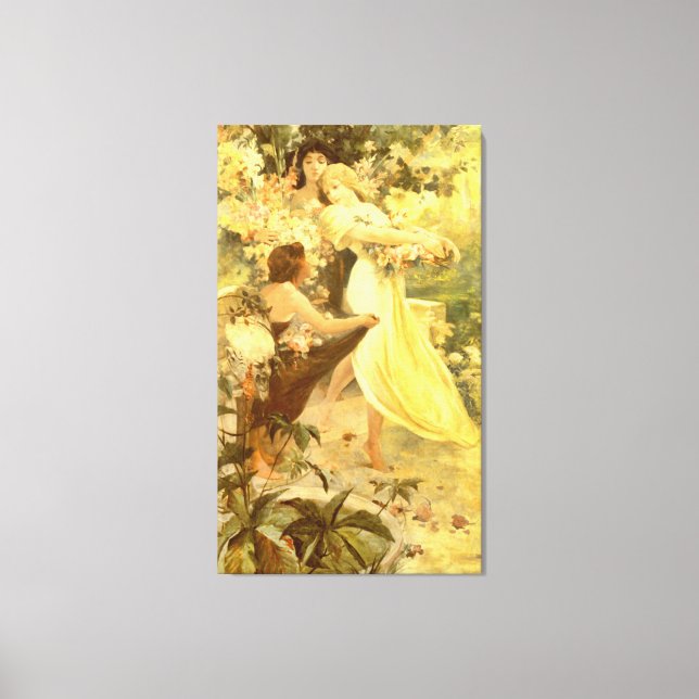 Spirit of Spring by Alphonse Mucha Canvas Print (Front)
